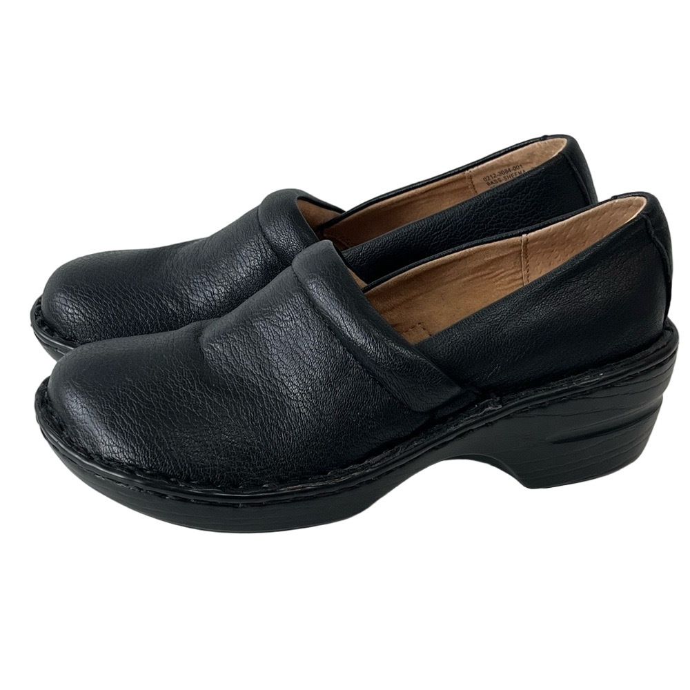 G.H. Bass & Co. Women's Sheena Clogs Faux Leather Black Size 7 Shoes Comfortable